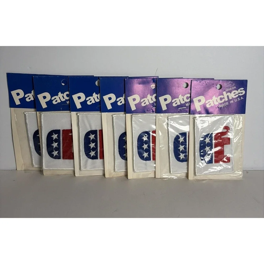 Republican Iron-On Patch Red White Blue GOP Elephant Lot of 7